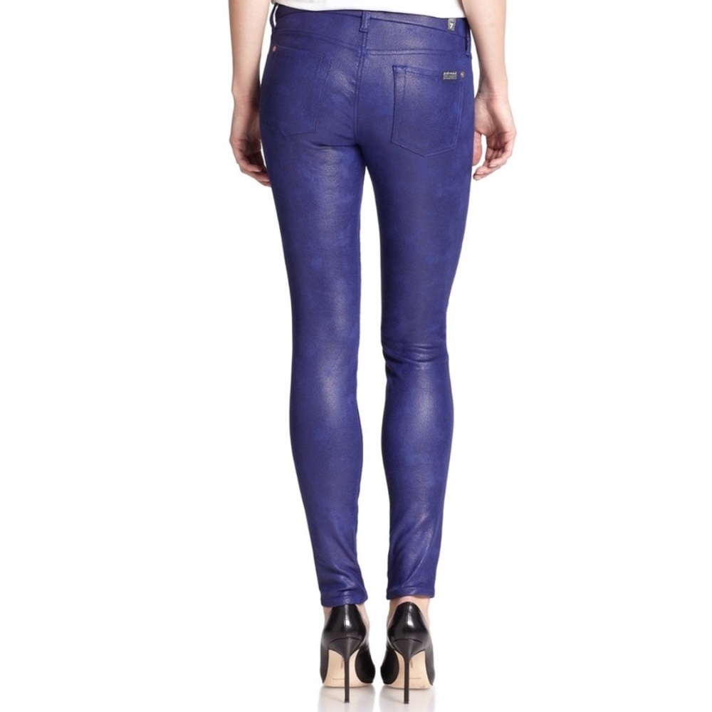 7 for all Mankind Glossy Crackle Colored Pants Skinny Jeans